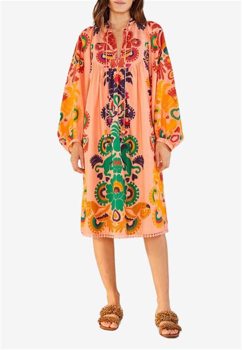 Farm rio amulet knee length dress with vibrant colors